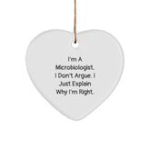 Funny Microbiologist Gifts from Friends - Heart Ornament with Sassy Lab Quote, Perfect for Lab Techs on Christmas - Image 1